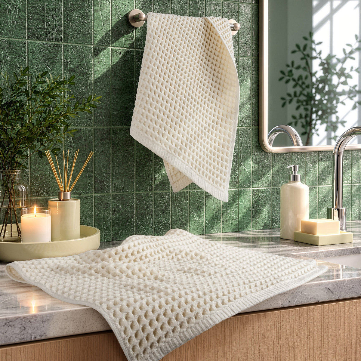 American Soft Linen 100% Cotton Waffle Hand Towels Set Wholesale – 60 Case
