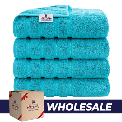 4 Piece 100% Cotton Turkish Bath Towels - 8 Set Case Pack