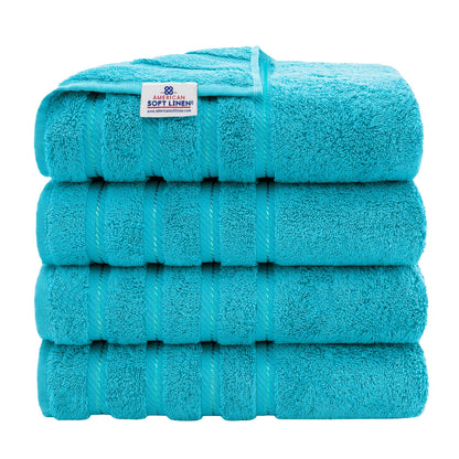 4 Piece 100% Cotton Turkish Bath Towels - 8 Set Case Pack