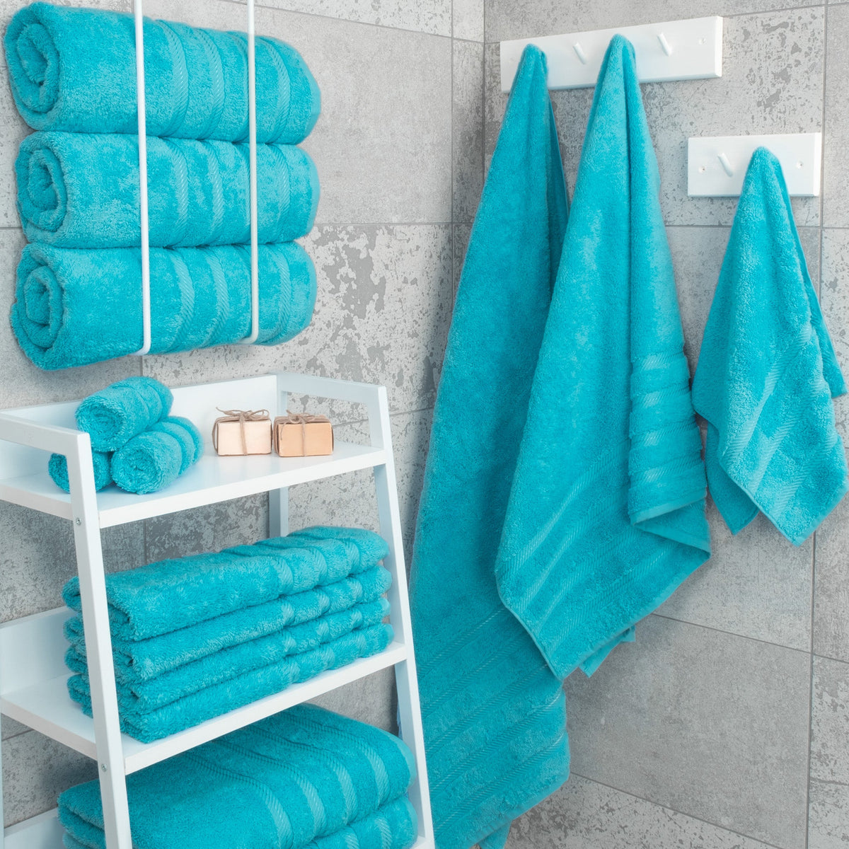 4 Piece 100% Cotton Turkish Bath Towels - 8 Set Case Pack