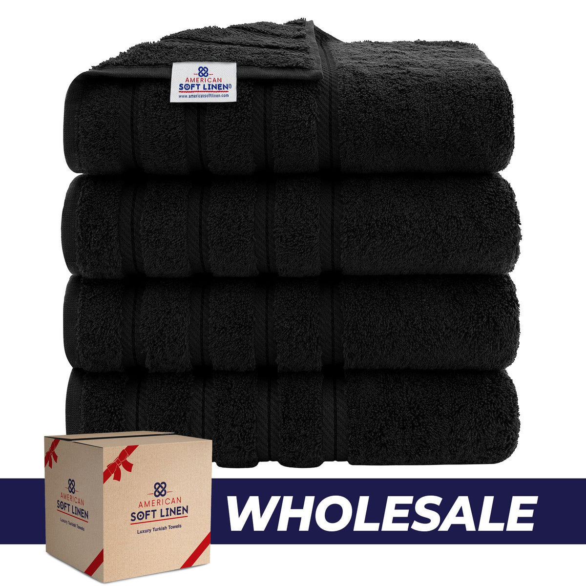 4 Piece 100% Cotton Turkish Bath Towels - 8 Set Case Pack