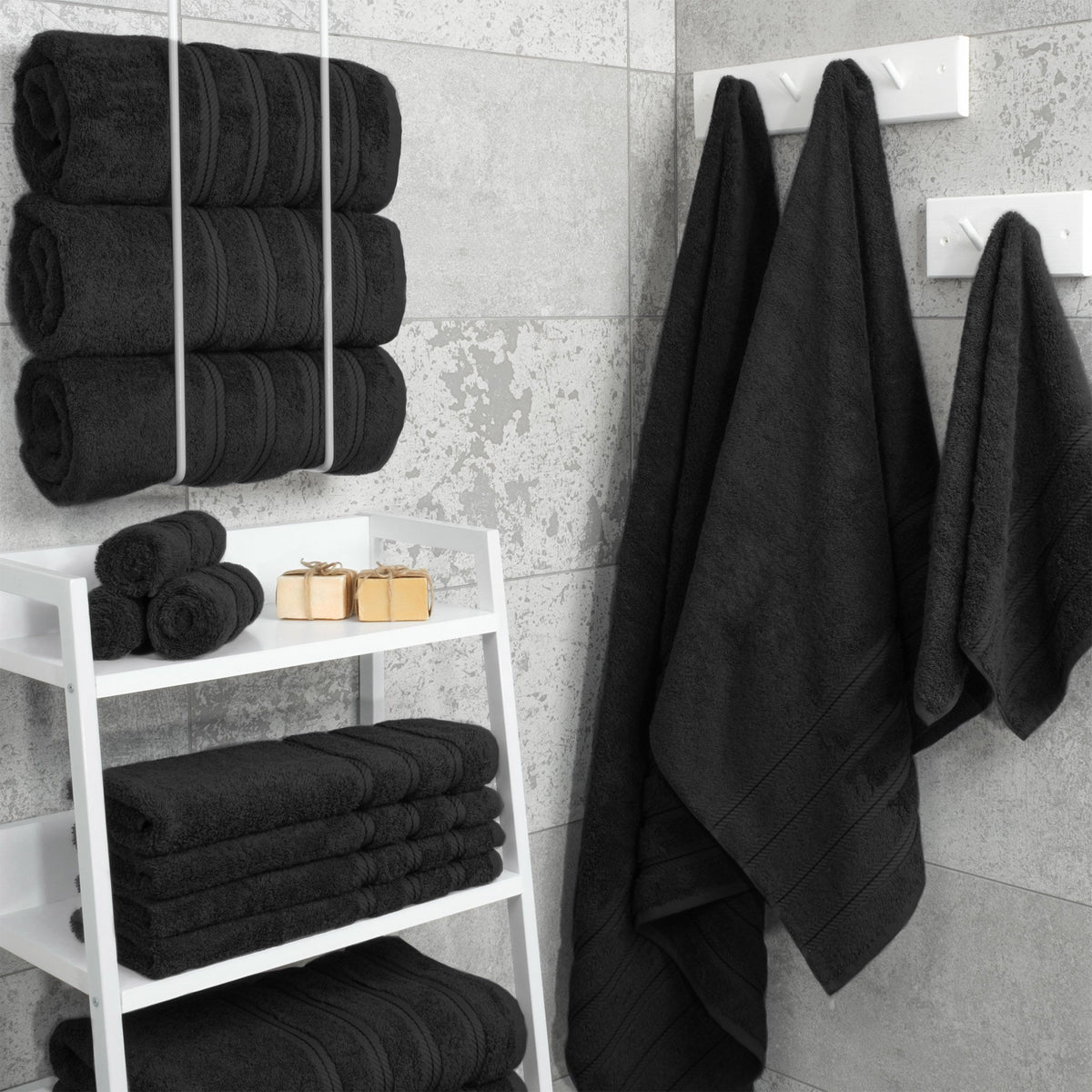 4 Piece 100% Cotton Turkish Bath Towels - 8 Set Case Pack