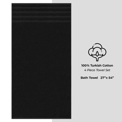 4 Piece 100% Cotton Turkish Bath Towels - 8 Set Case Pack
