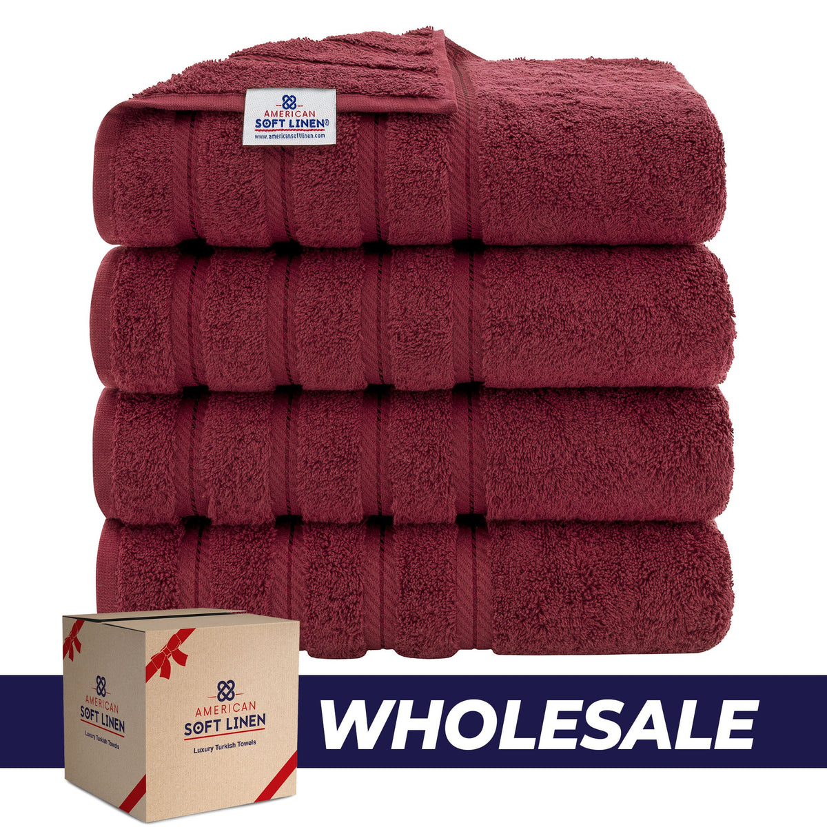 4 Piece 100% Cotton Turkish Bath Towels - 8 Set Case Pack