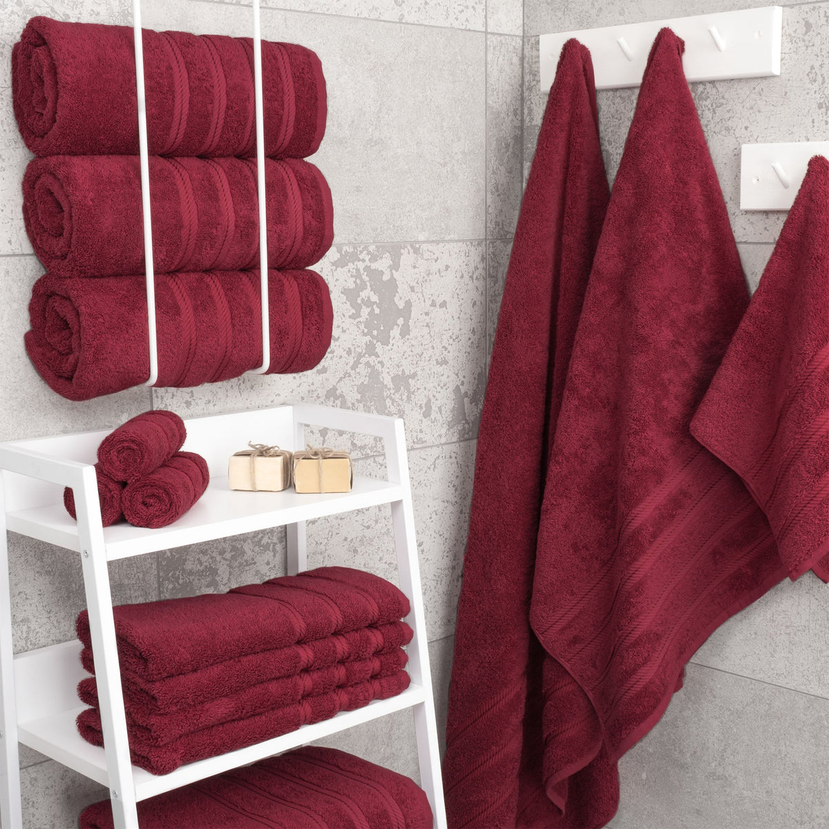 4 Piece 100% Cotton Turkish Bath Towels - 8 Set Case Pack