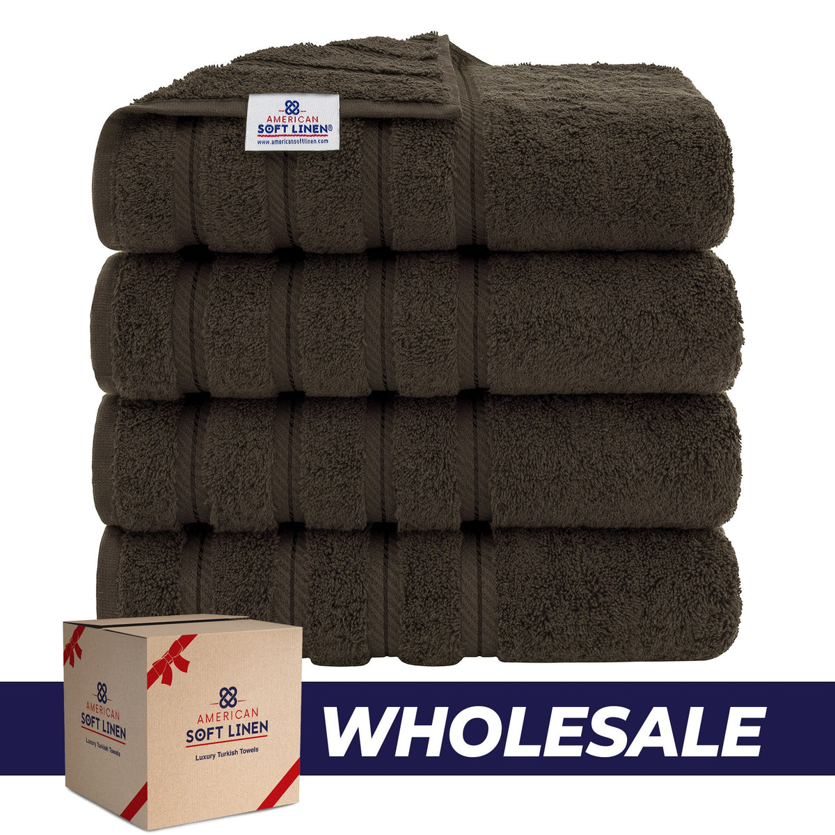 4 Piece 100% Cotton Turkish Bath Towels - 8 Set Case Pack