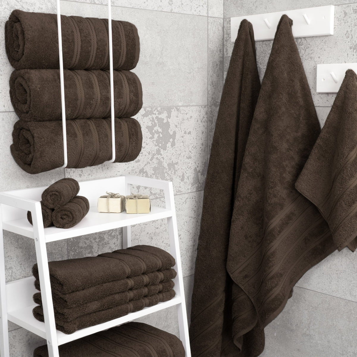 4 Piece 100% Cotton Turkish Bath Towels - 8 Set Case Pack