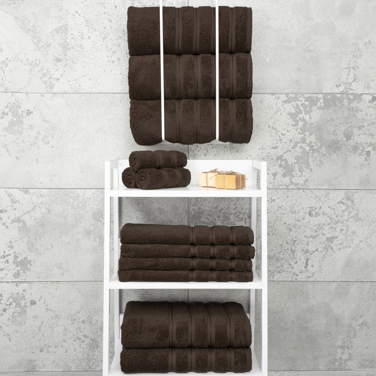 4 Piece 100% Cotton Turkish Bath Towels - 8 Set Case Pack