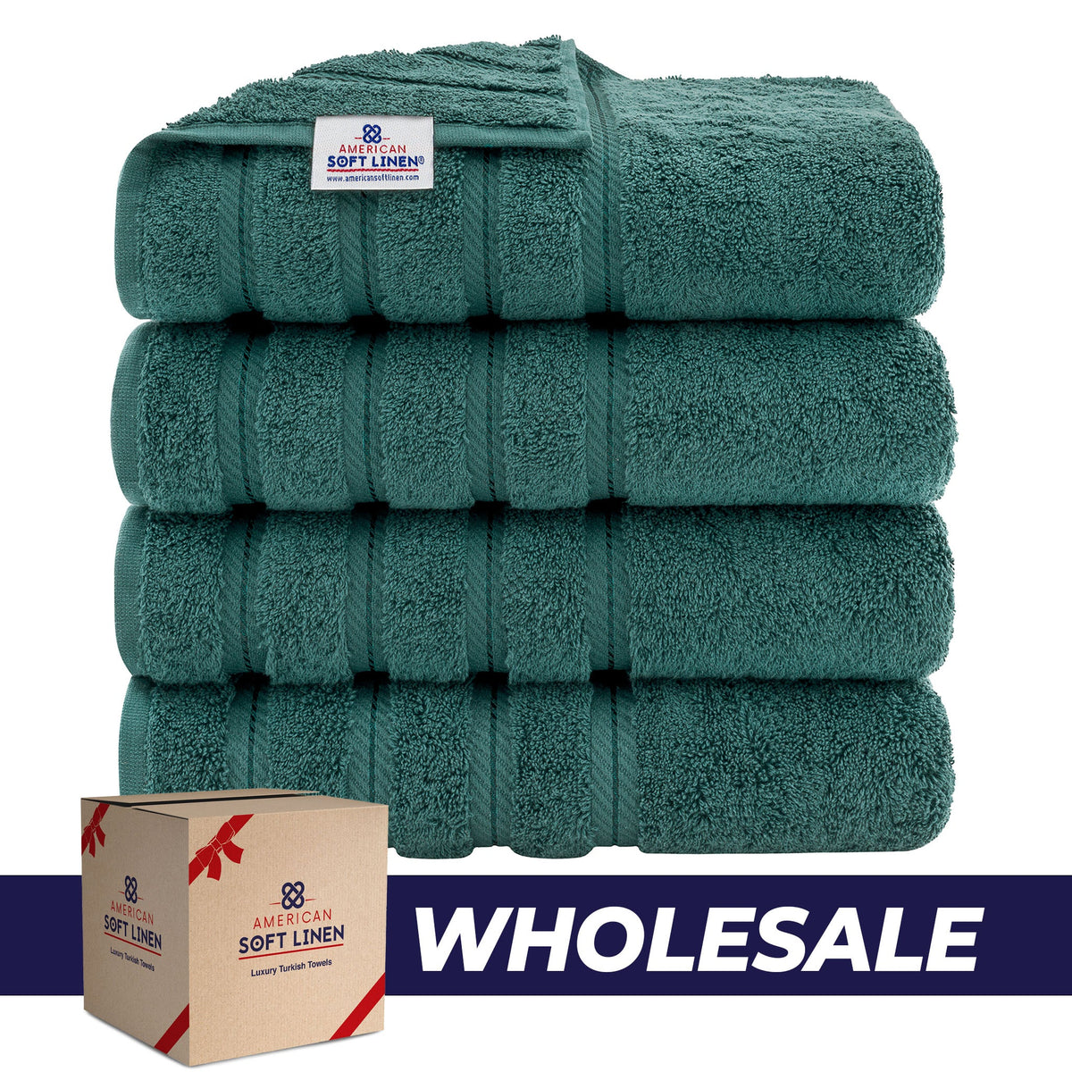 4 Piece 100% Cotton Turkish Bath Towels - 8 Set Case Pack