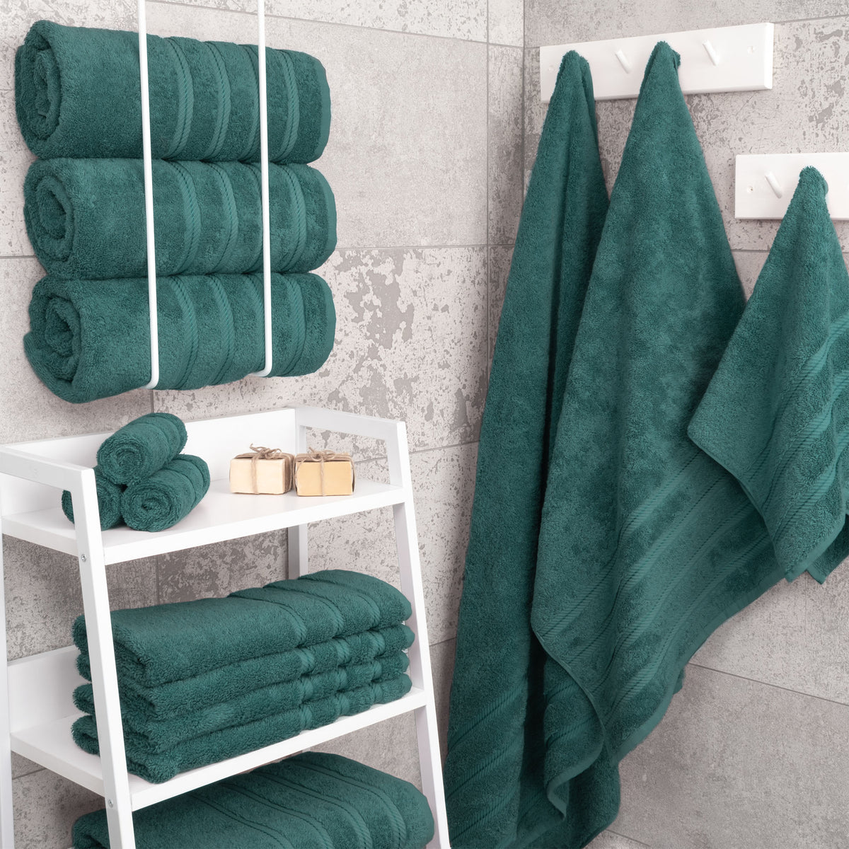 4 Piece 100% Cotton Turkish Bath Towels - 8 Set Case Pack