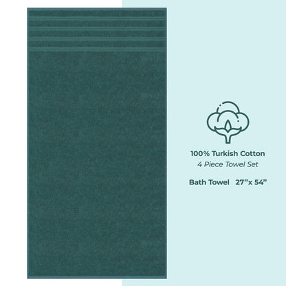 4 Piece 100% Cotton Turkish Bath Towels - 8 Set Case Pack