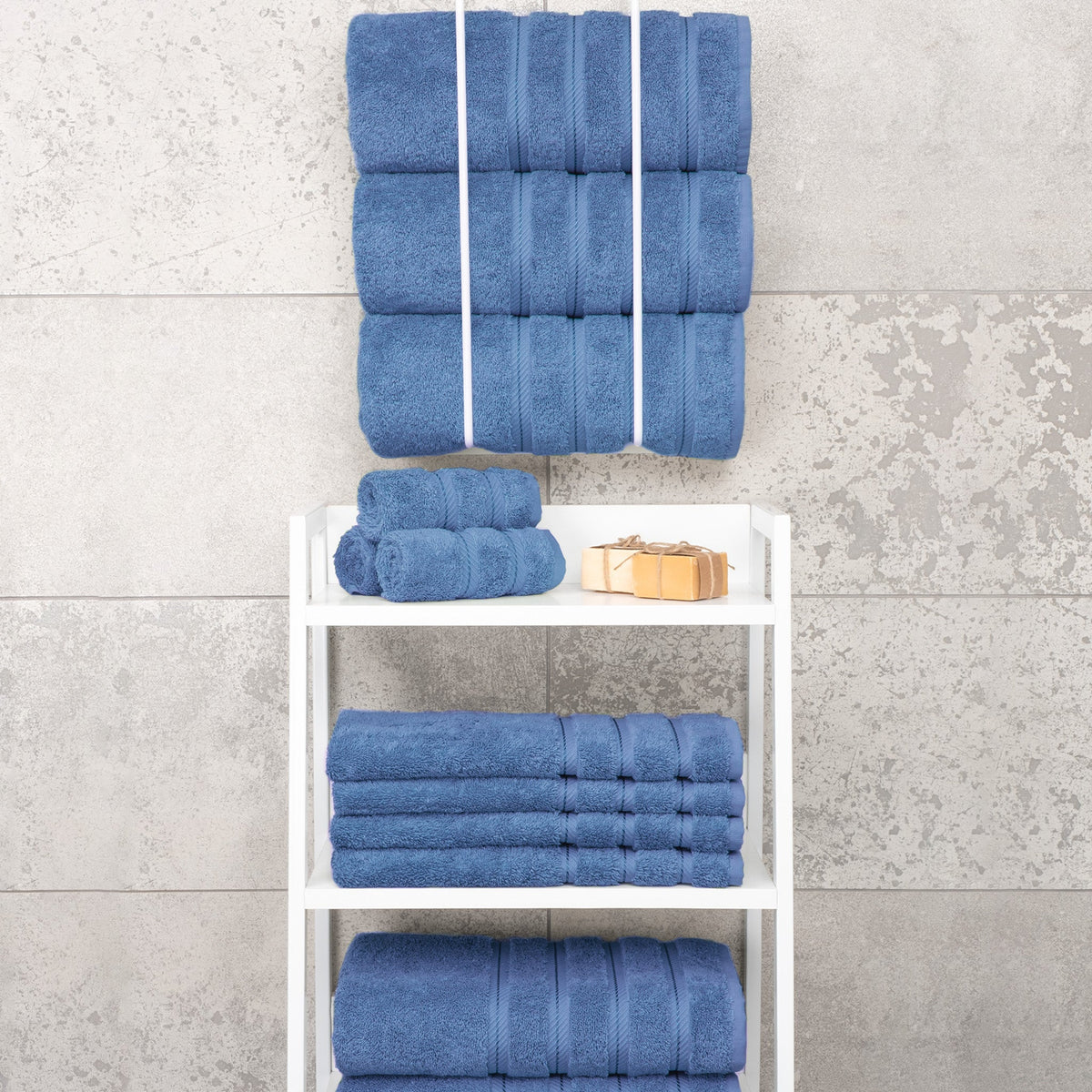 4 Piece 100% Cotton Turkish Bath Towels - 8 Set Case Pack