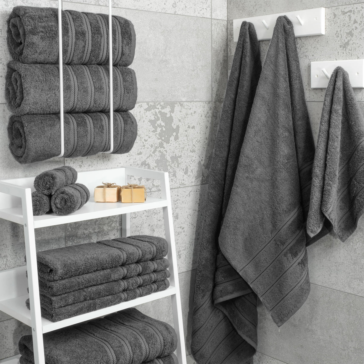 4 Piece 100% Cotton Turkish Bath Towels - 8 Set Case Pack