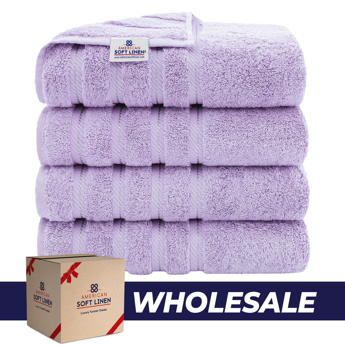 4 Piece 100% Cotton Turkish Bath Towels - 8 Set Case Pack