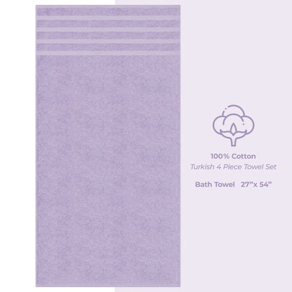4 Piece 100% Cotton Turkish Bath Towels - 8 Set Case Pack