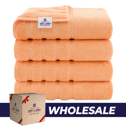 4 Piece 100% Cotton Turkish Bath Towels - 8 Set Case Pack