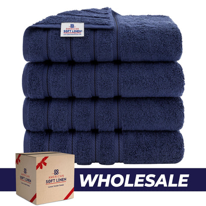 4 Piece 100% Cotton Turkish Bath Towels - 8 Set Case Pack