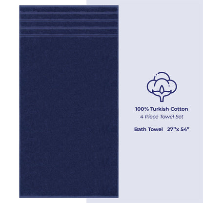 4 Piece 100% Cotton Turkish Bath Towels - 8 Set Case Pack