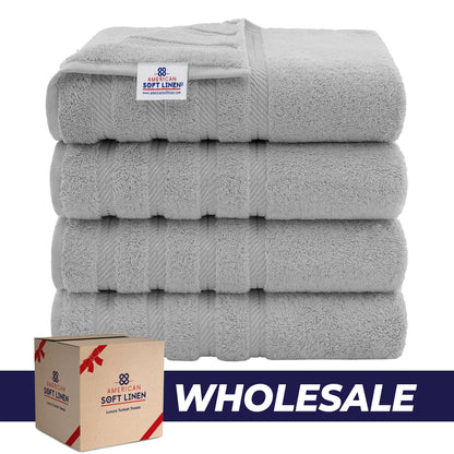 4 Piece 100% Cotton Turkish Bath Towels - 8 Set Case Pack