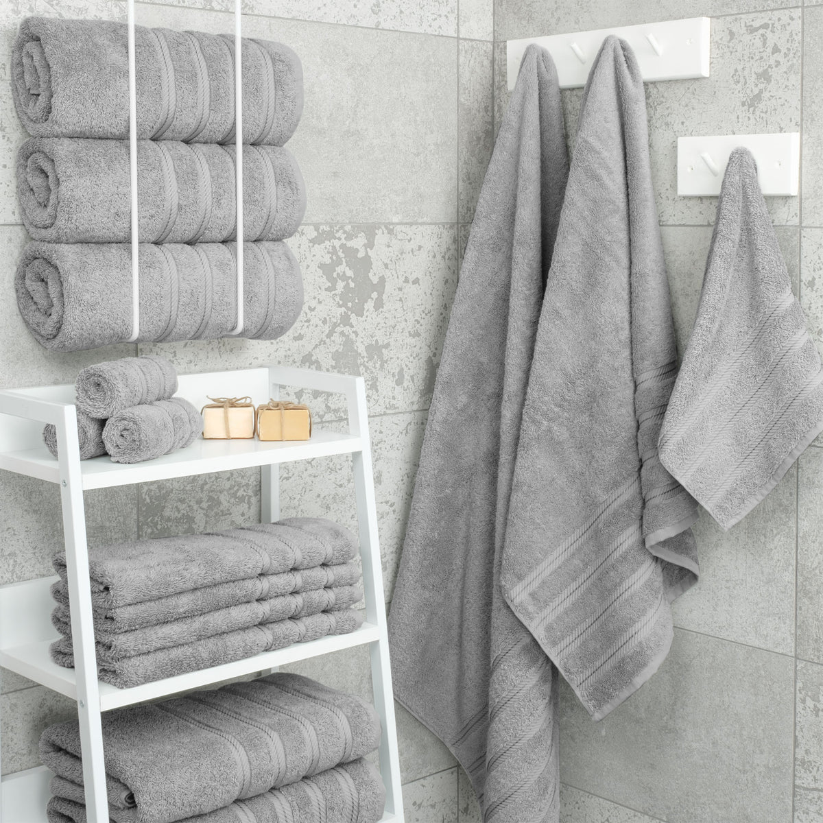 4 Piece 100% Cotton Turkish Bath Towels - 8 Set Case Pack