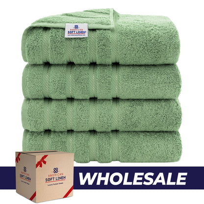 4 Piece 100% Cotton Turkish Bath Towels - 8 Set Case Pack