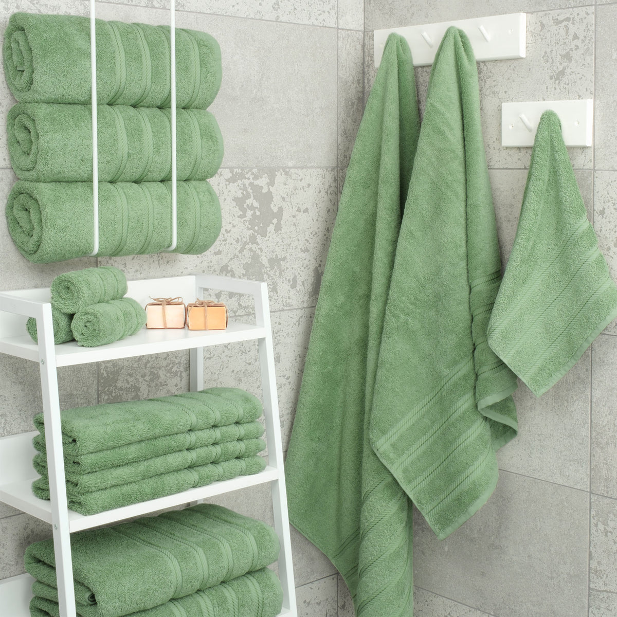 4 Piece 100% Cotton Turkish Bath Towels - 8 Set Case Pack