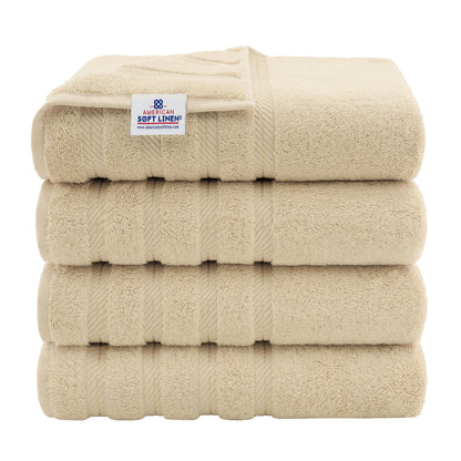 4 Piece 100% Cotton Turkish Bath Towels - 8 Set Case Pack