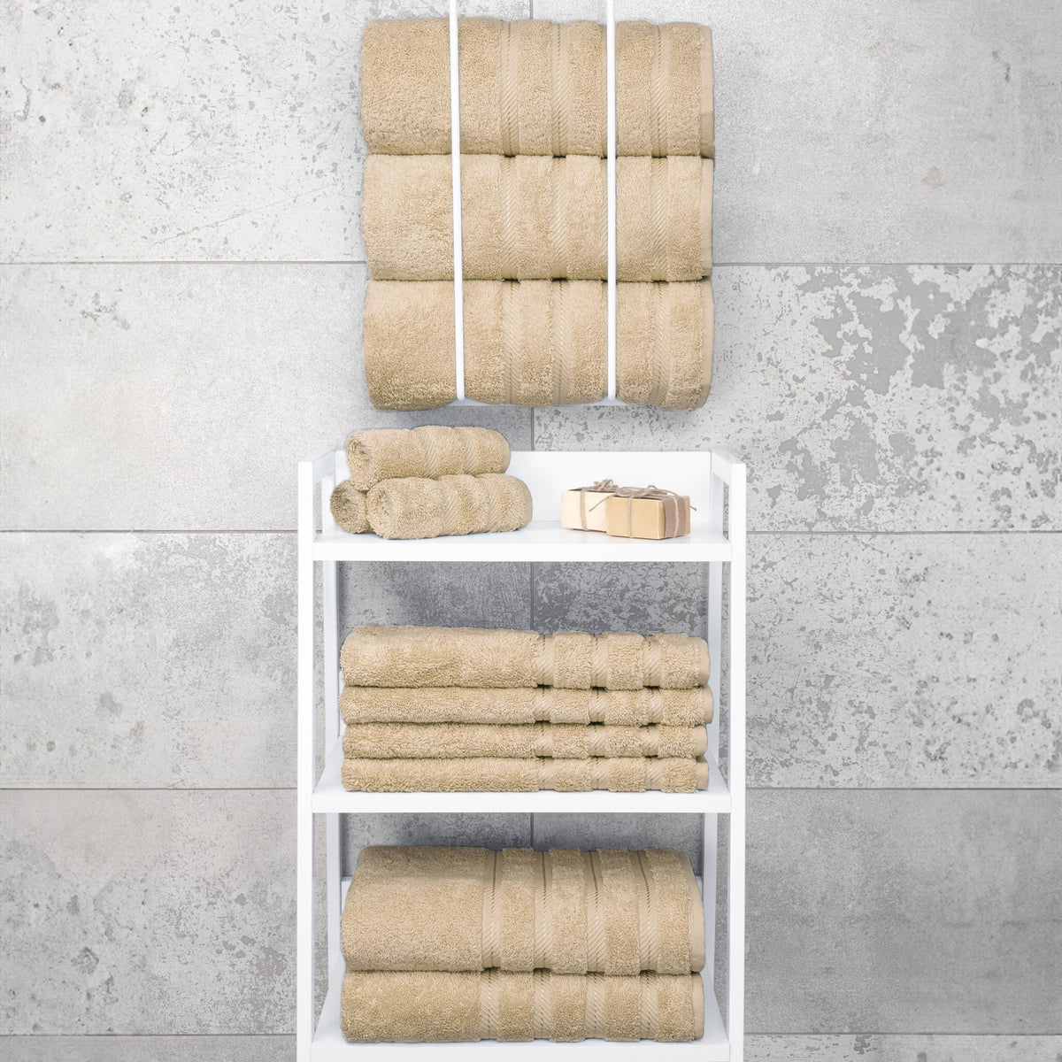 4 Piece 100% Cotton Turkish Bath Towels - 8 Set Case Pack