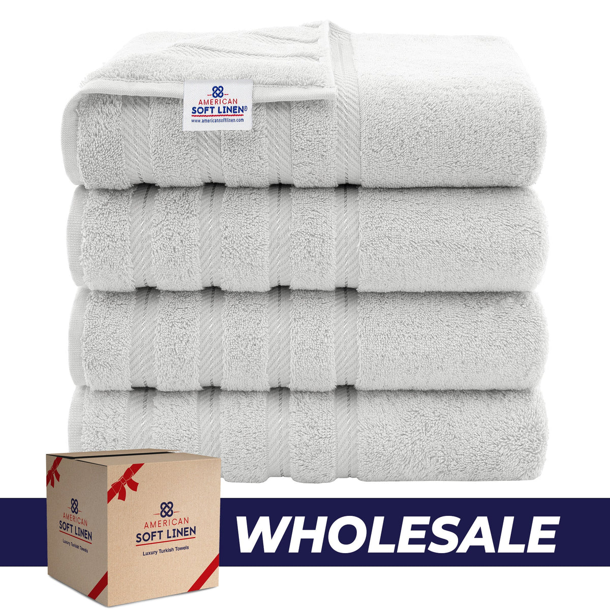 4 Piece 100% Cotton Turkish Bath Towels - 8 Set Case Pack
