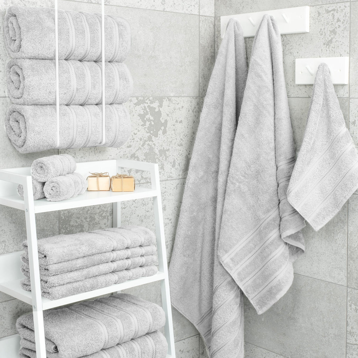 4 Piece 100% Cotton Turkish Bath Towels - 8 Set Case Pack