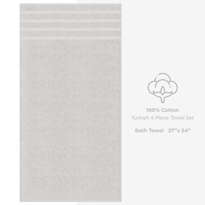 4 Piece 100% Cotton Turkish Bath Towels - 8 Set Case Pack