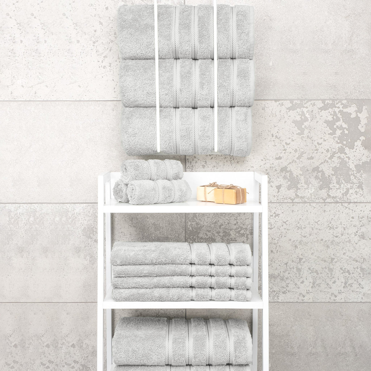 4 Piece 100% Cotton Turkish Bath Towels - 8 Set Case Pack