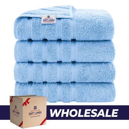 4 Piece 100% Cotton Turkish Bath Towels - 8 Set Case Pack