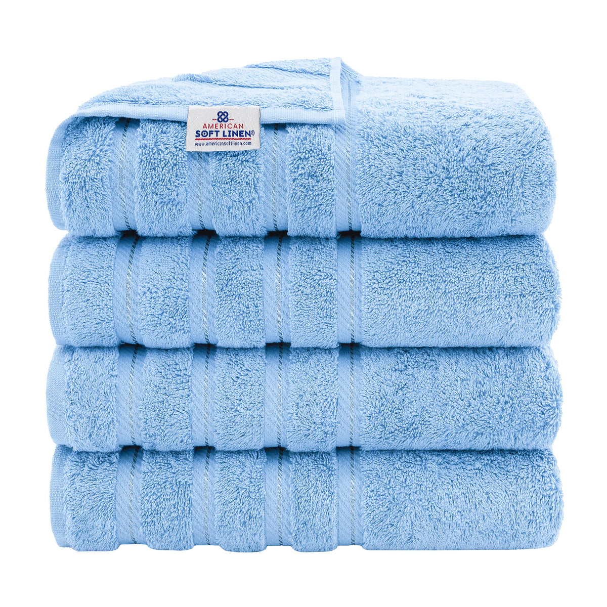 4 Piece 100% Cotton Turkish Bath Towels - 8 Set Case Pack