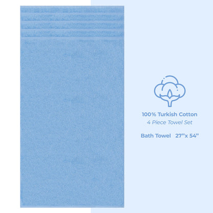 4 Piece 100% Cotton Turkish Bath Towels - 8 Set Case Pack