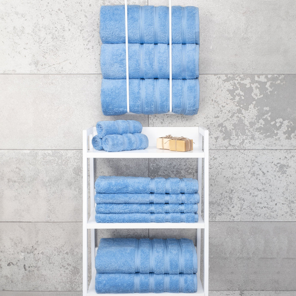4 Piece 100% Cotton Turkish Bath Towels - 8 Set Case Pack