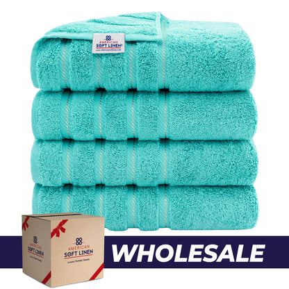 4 Piece 100% Cotton Turkish Bath Towels - 8 Set Case Pack