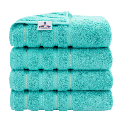 4 Piece 100% Cotton Turkish Bath Towels - 8 Set Case Pack
