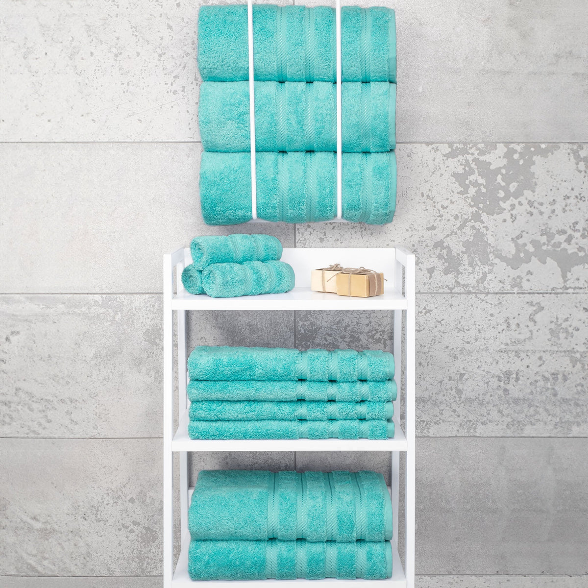 4 Piece 100% Cotton Turkish Bath Towels - 8 Set Case Pack