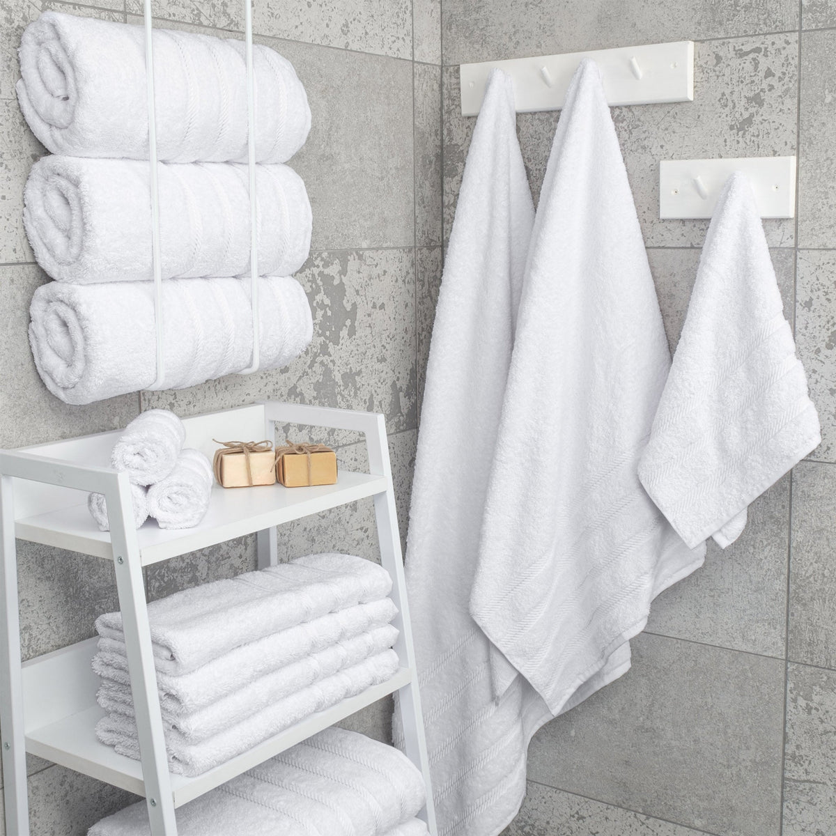 4 Piece 100% Cotton Turkish Bath Towels - 8 Set Case Pack