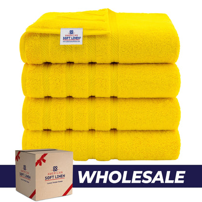 4 Piece 100% Cotton Turkish Bath Towels - 8 Set Case Pack