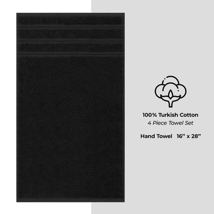 4 Piece 100% Cotton Turkish Towels, Hand Towel Set, Soft, Absorbent, Quick Dry - 28 Set Case Pack