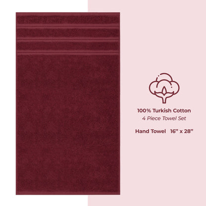 4 Piece 100% Cotton Turkish Towels, Hand Towel Set, Soft, Absorbent, Quick Dry - 28 Set Case Pack