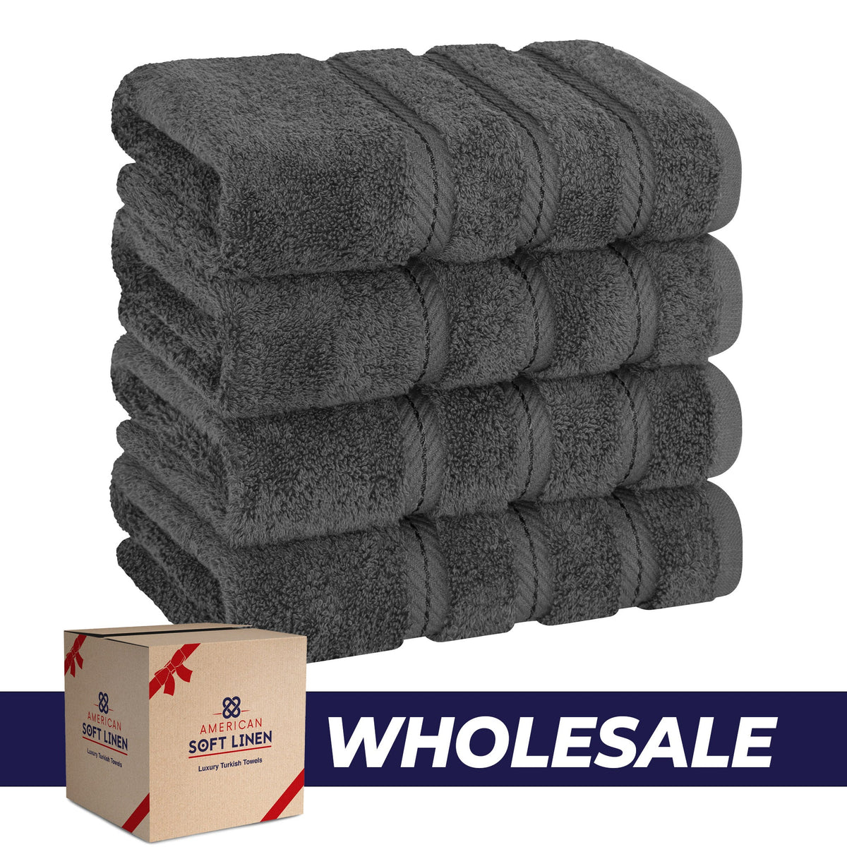 4 Piece 100% Cotton Turkish Towels, Hand Towel Set, Soft, Absorbent, Quick Dry - 28 Set Case Pack