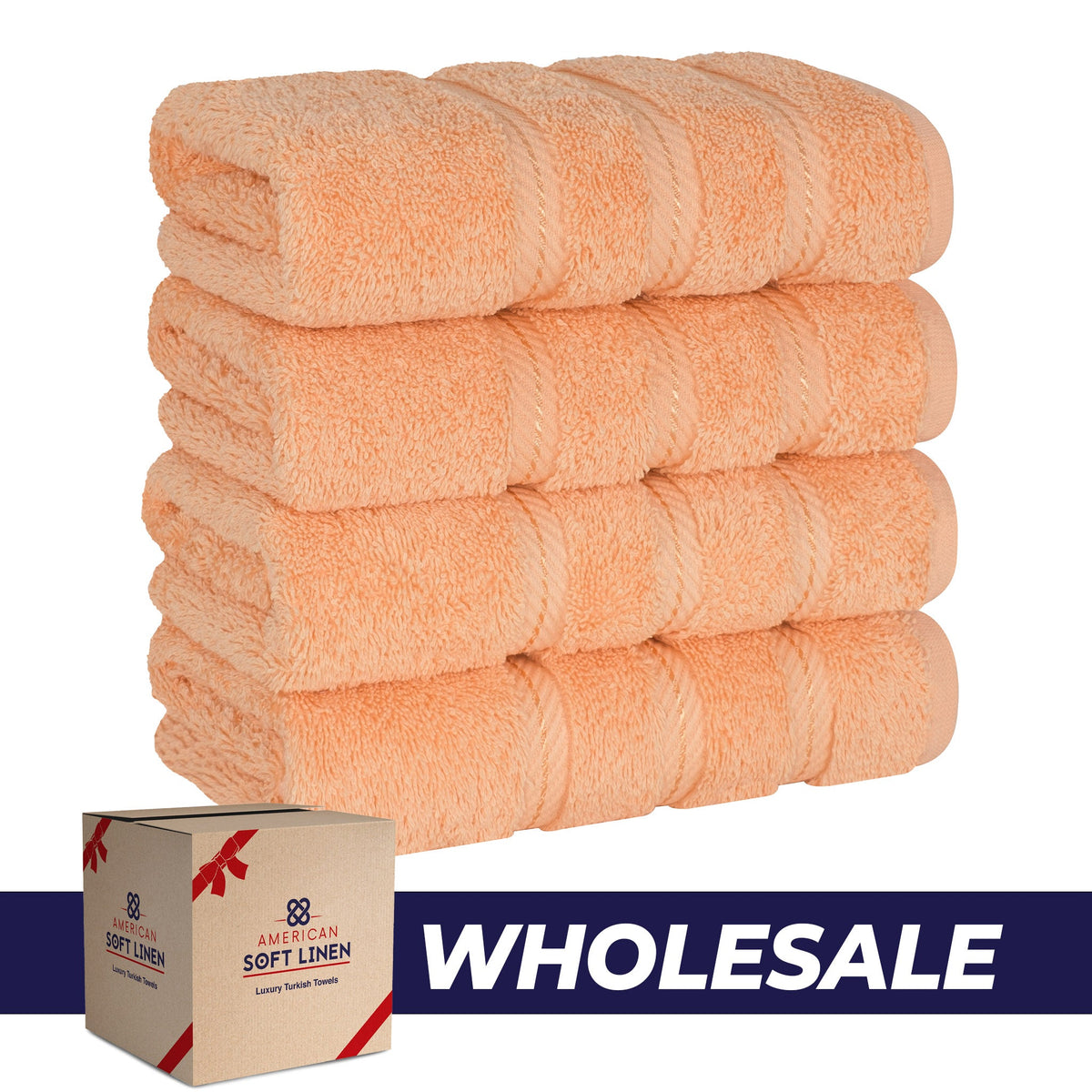 4 Piece 100% Cotton Turkish Towels, Hand Towel Set, Soft, Absorbent, Quick Dry - 28 Set Case Pack