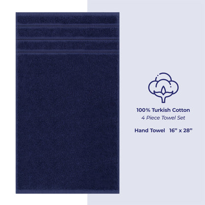 4 Piece 100% Cotton Turkish Towels, Hand Towel Set, Soft, Absorbent, Quick Dry - 28 Set Case Pack