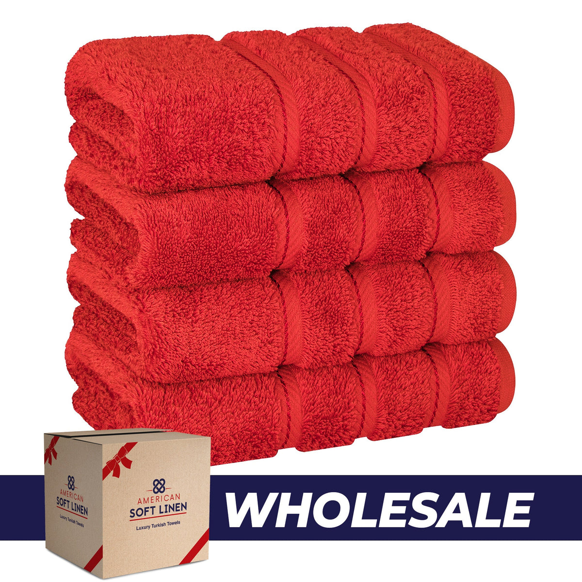 4 Piece 100% Cotton Turkish Towels, Hand Towel Set, Soft, Absorbent, Quick Dry - 28 Set Case Pack