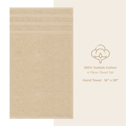 4 Piece 100% Cotton Turkish Towels, Hand Towel Set, Soft, Absorbent, Quick Dry - 28 Set Case Pack