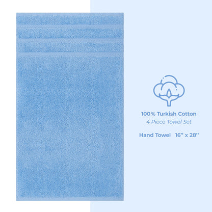 4 Piece 100% Cotton Turkish Towels, Hand Towel Set, Soft, Absorbent, Quick Dry - 28 Set Case Pack