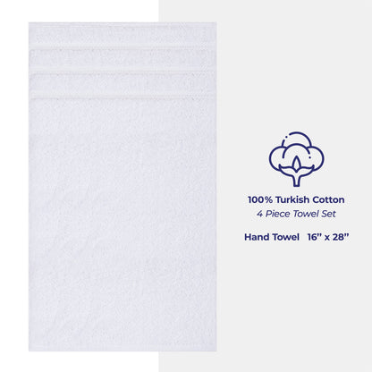 4 Piece 100% Cotton Turkish Towels, Hand Towel Set, Soft, Absorbent, Quick Dry - 28 Set Case Pack